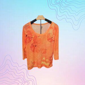 CELEBRATE! Orange Pumpkin Print Top